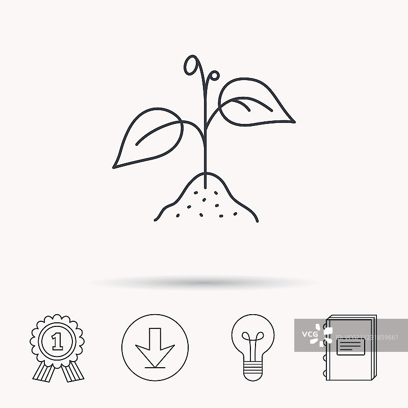 植物叶子图标农业标志图片素材