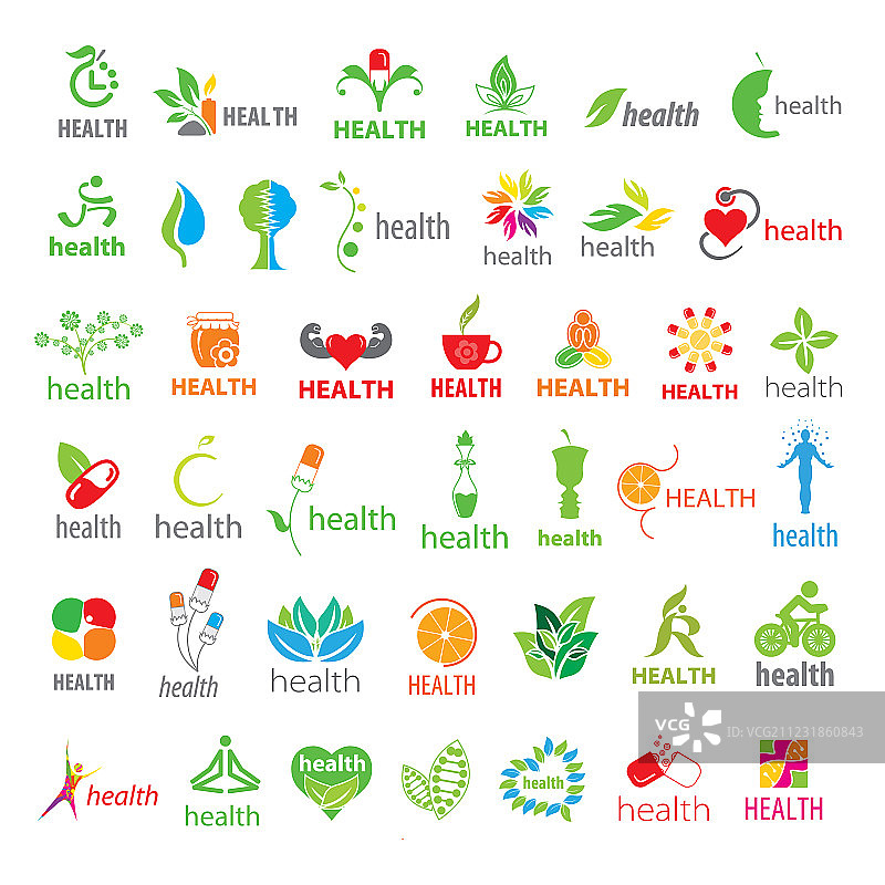 最大的健康标志集合图片素材
