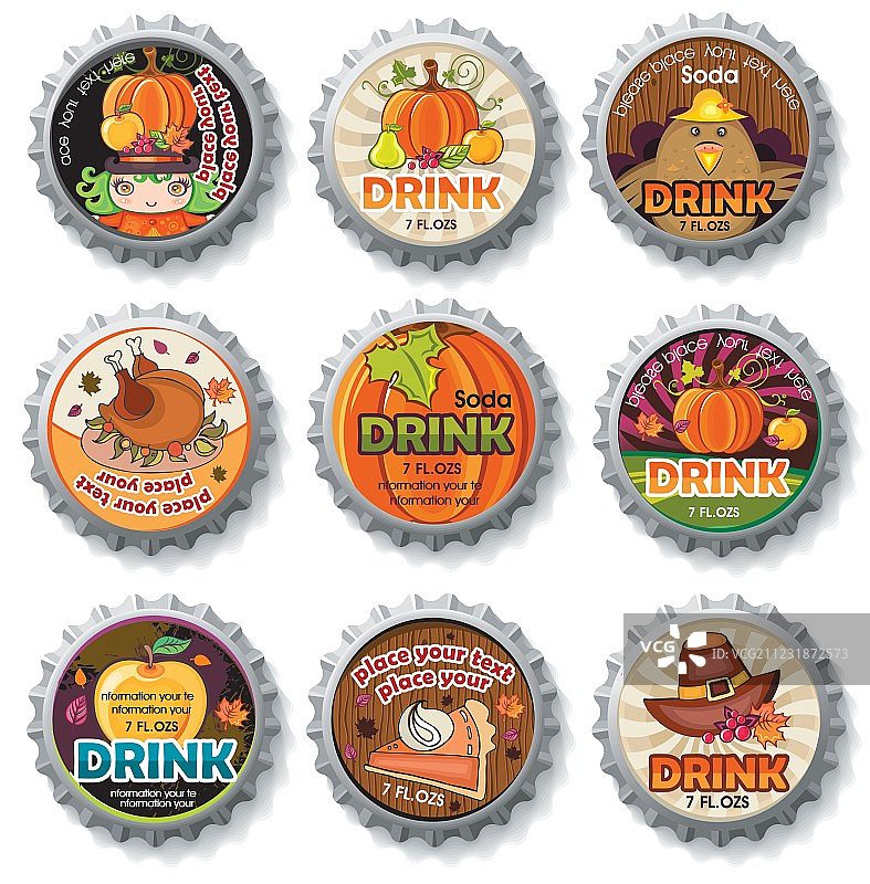 感恩节瓶盖图片素材