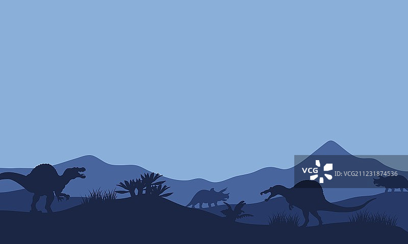 原野棘龙轮廓图片素材