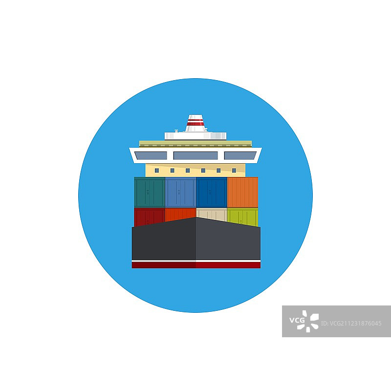 货运集装箱船图标图片素材