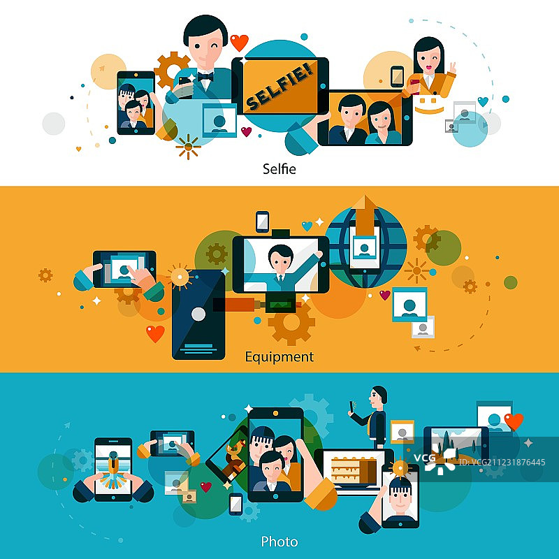 手机摄影横幅套装图片素材