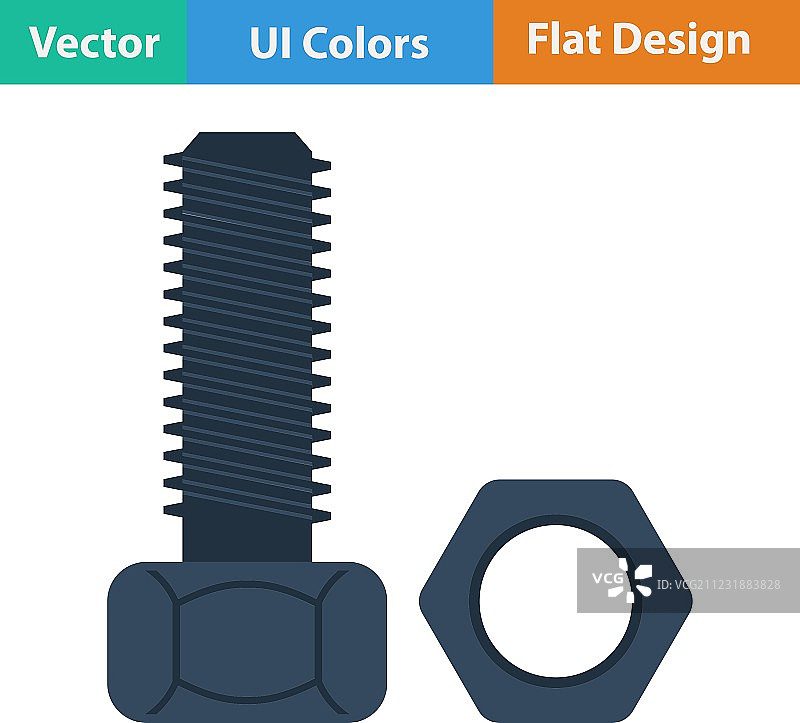 螺栓和螺母扁平风格图标图片素材