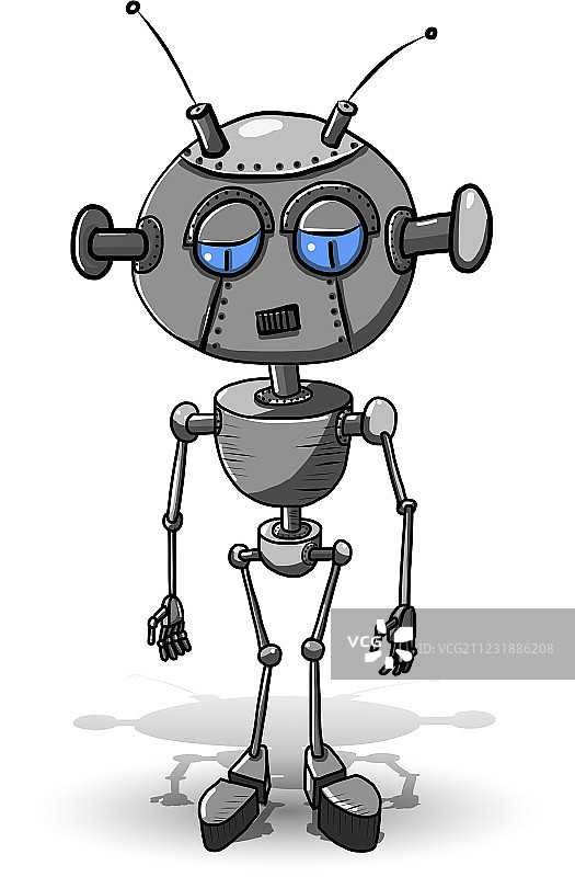 悲伤的机器人图片素材