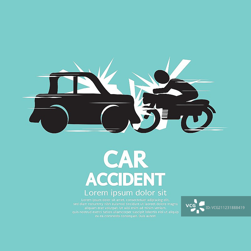 汽车与摩托车相撞图片素材