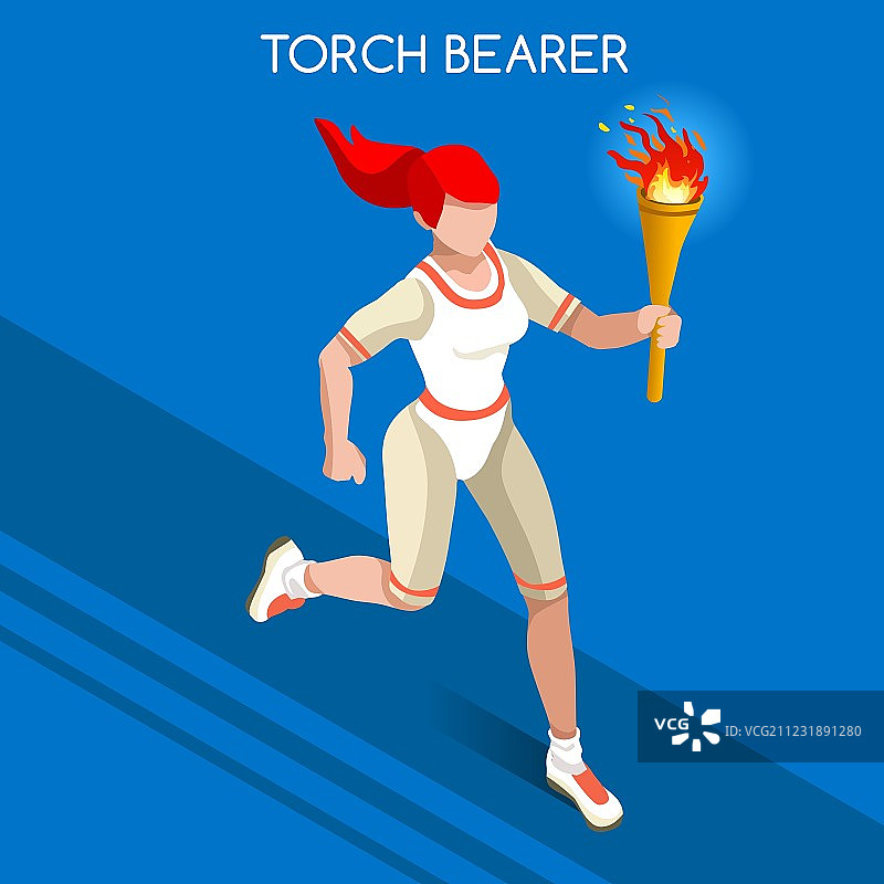 2016年夏季运动会火炬手2.5D图片素材