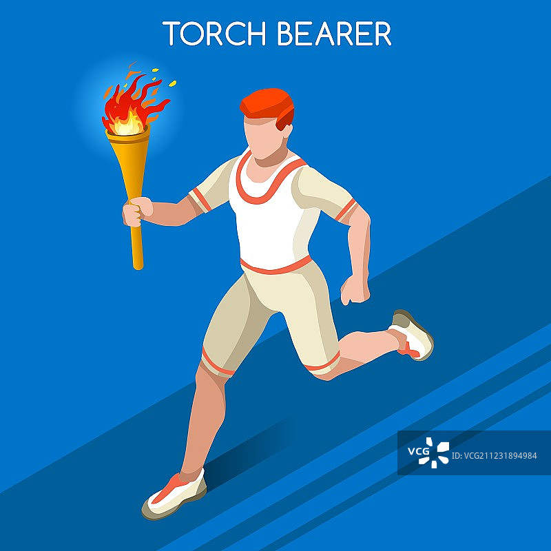 2016年夏季运动会火炬手3D图图片素材