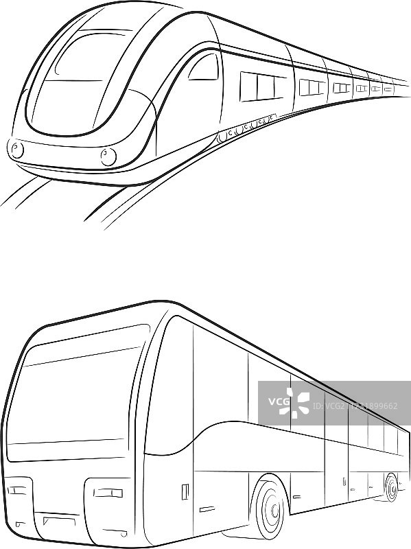 巴士列车轮廓图片素材