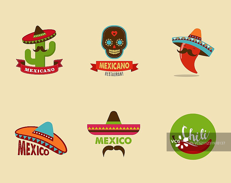 墨西哥美食餐厅菜单元素图标图片素材