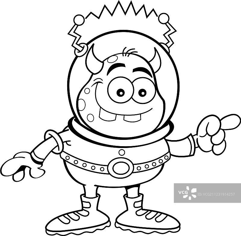 卡通外星人指向图片素材