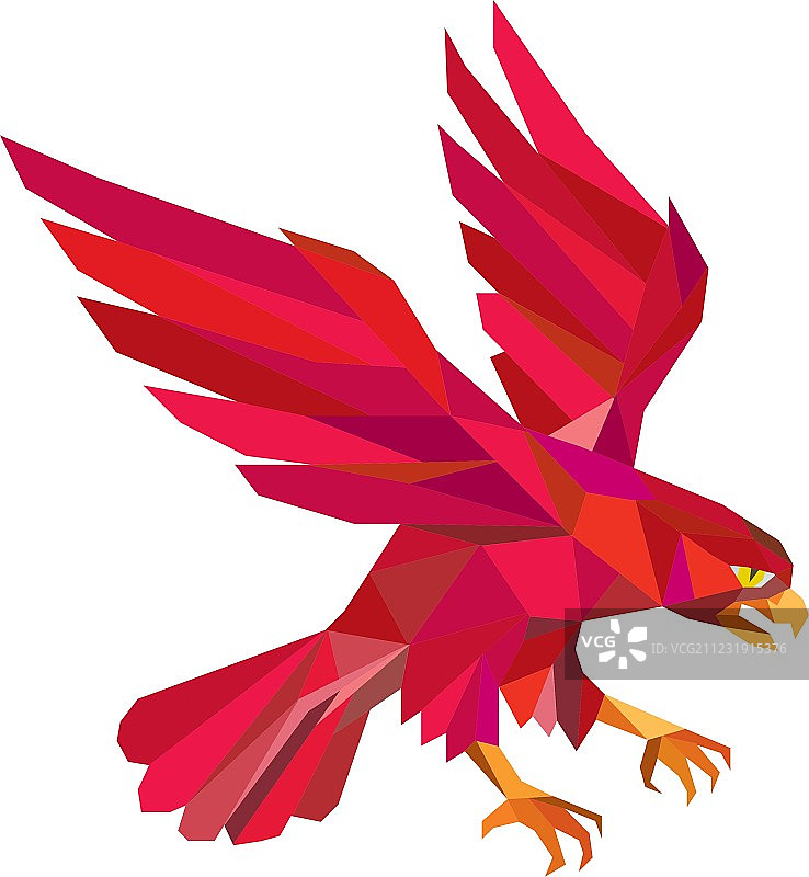 猎隼低空飞行多边形图片素材