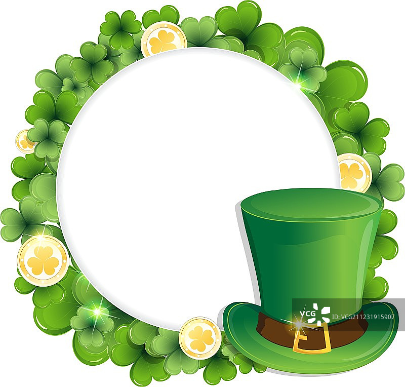 绿矮人帽子和金币图片素材