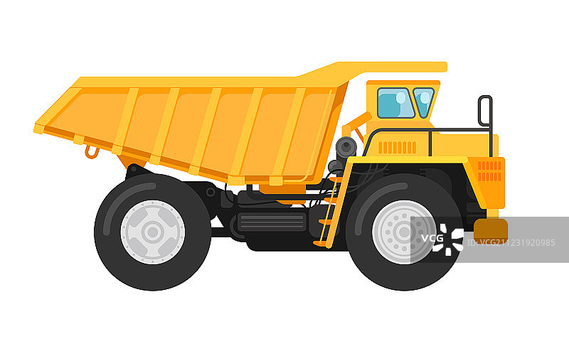 黄色矿用自卸卡车图片素材