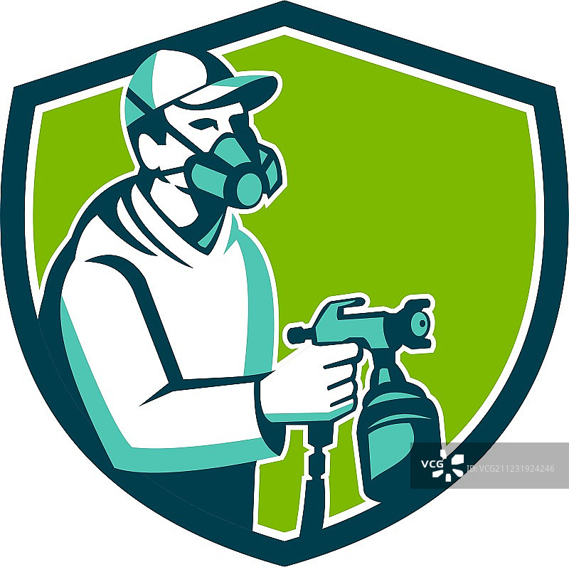 喷枪油漆工复古喷涂图片素材