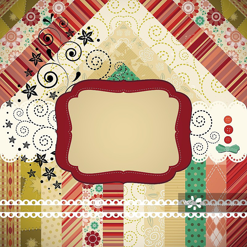 经典拼布风格的废料背景图片素材