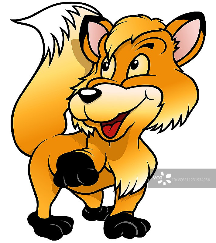 抬爪的狐狸图片素材