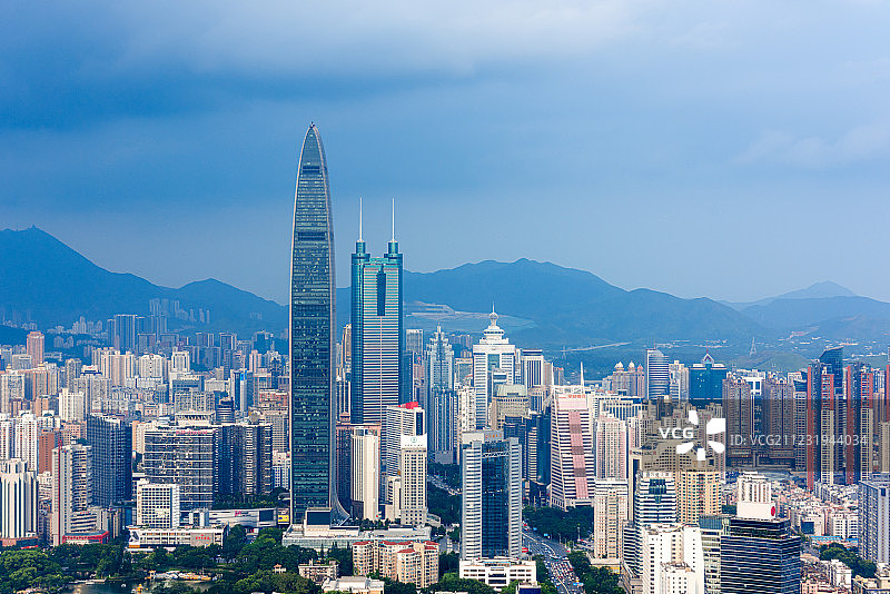 深圳罗湖区金融建筑天际线图片素材