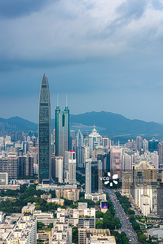 深圳罗湖区金融建筑天际线图片素材