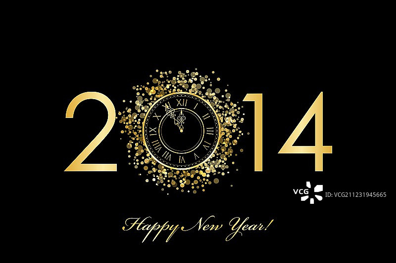 2014新年钟图片素材