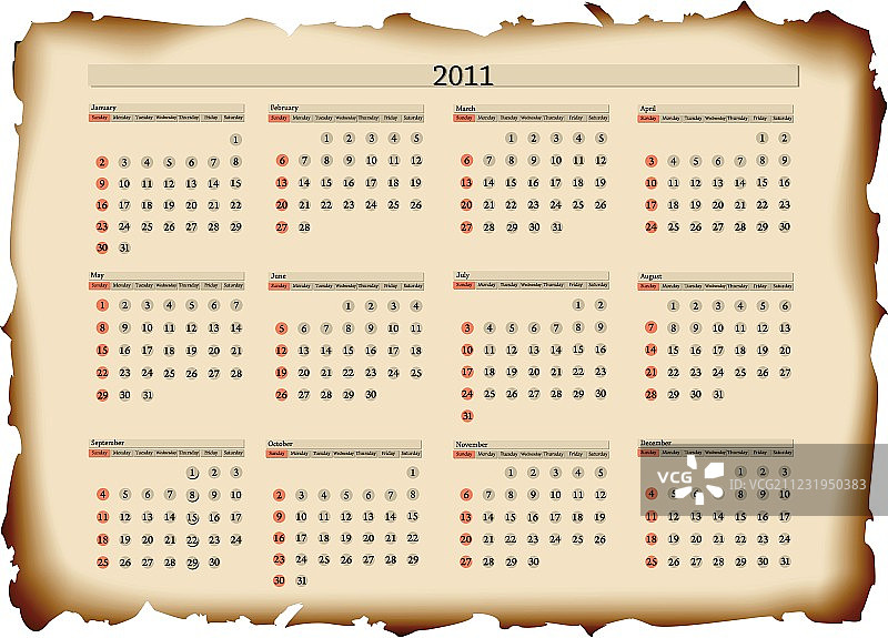 2011年日历模板图片素材