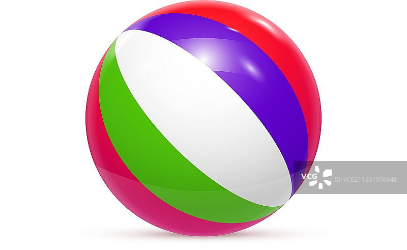 白色背景上孤立的海滩球图片素材