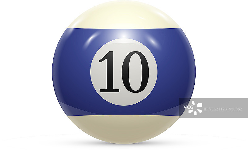 白色背景上的台球10号球图片素材