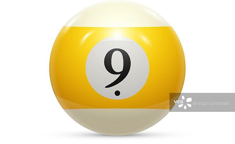 白色背景上的台球九号球图片素材
