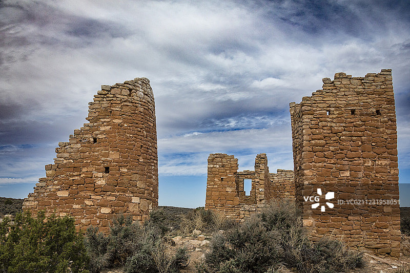 霍文维普国家纪念碑的霍文维普城堡遗址，犹他州，美国图片素材