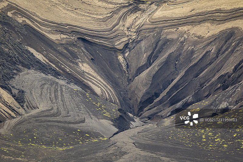 冰岛海岸火山岛屿苏尔特塞地质抽象图案的特写图片素材