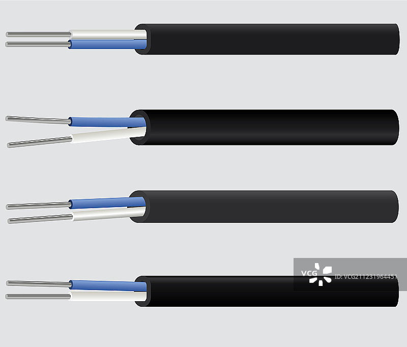 双线铝制电缆图像图片素材