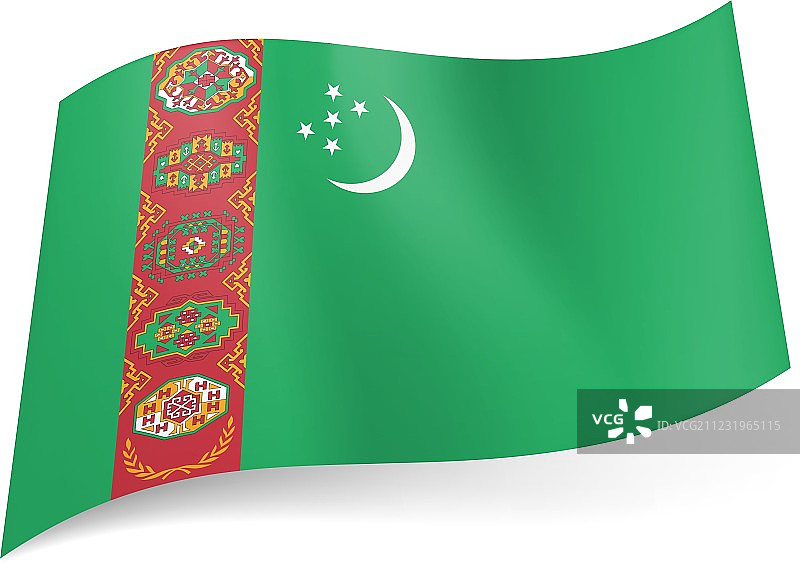 土库曼斯坦国旗图片素材