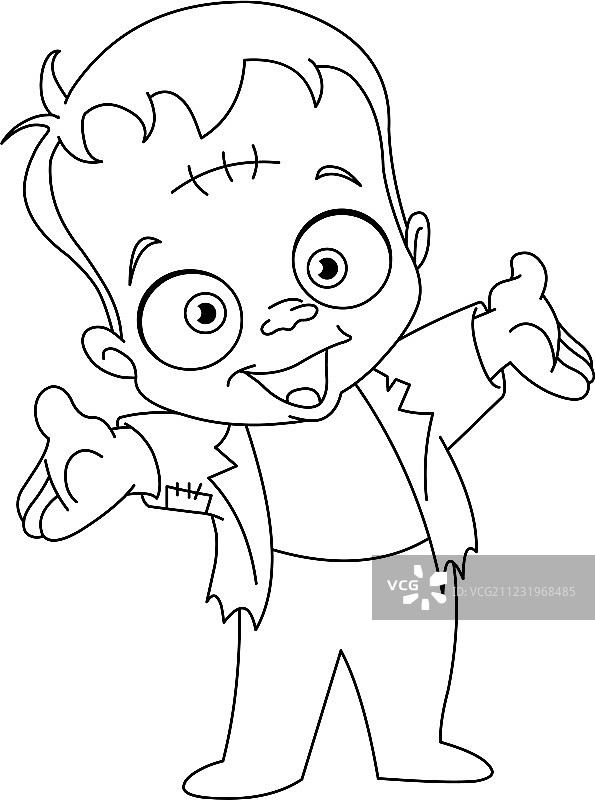 科学怪小孩轮廓图片素材