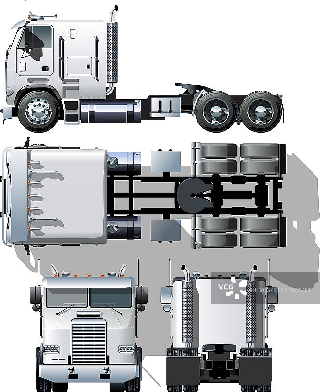矢量隐藏尾巴的半挂卡车图片素材