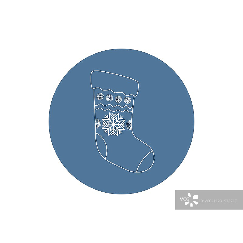 线性圣诞袜图标图片素材