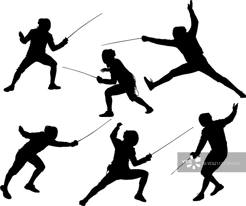 击剑轮廓图片素材