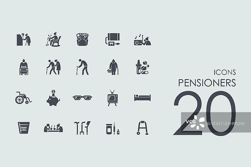退休人员图标集图片素材