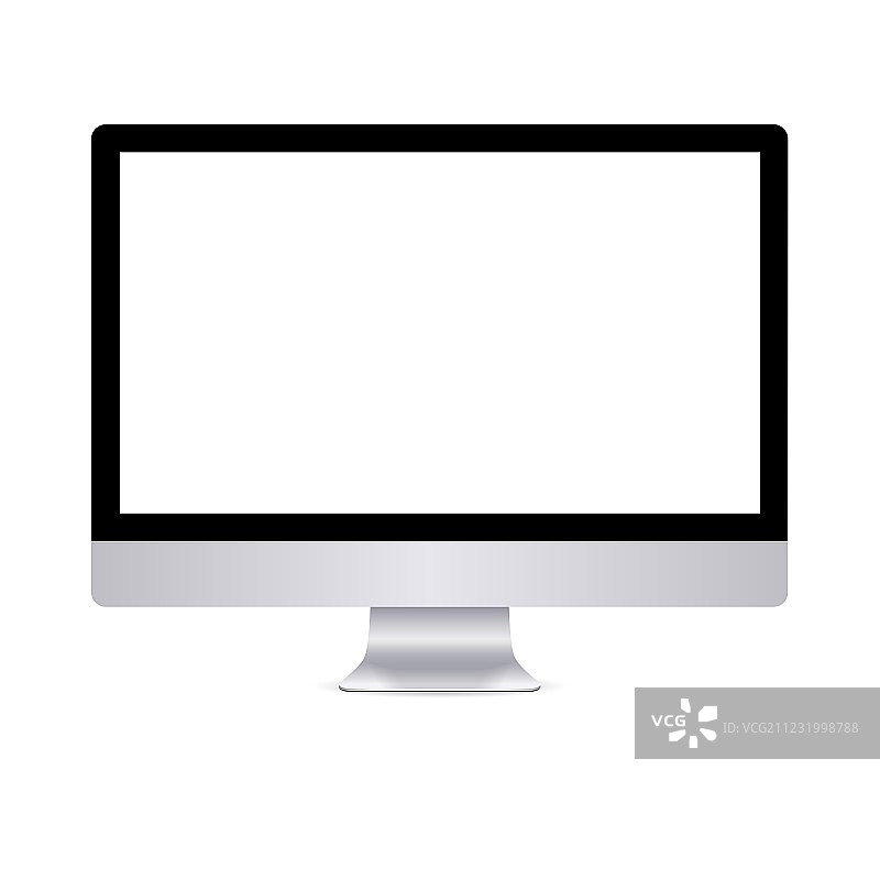 带空白白色屏幕的现代电脑显示器图片素材