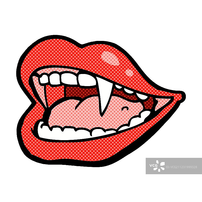卡通漫画：吸血鬼的嘴图片素材