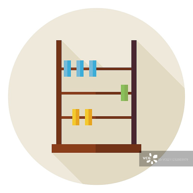 扁平风格算盘圆形图标图片素材