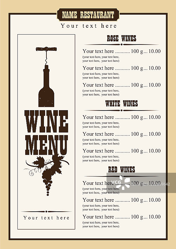 葡萄酒酒单图片素材