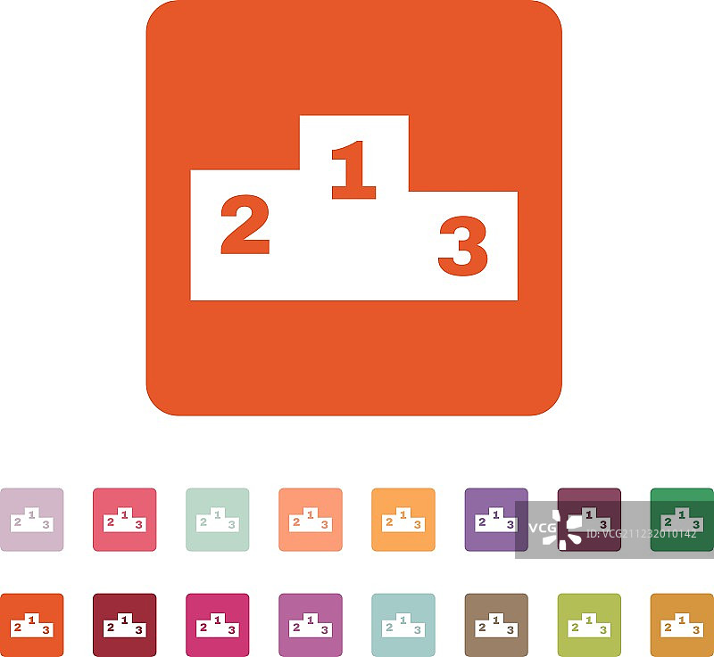 领奖台图标扁平风格图片素材