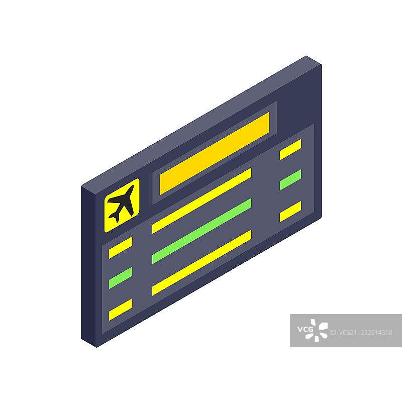 航班信息等距3D图标图片素材