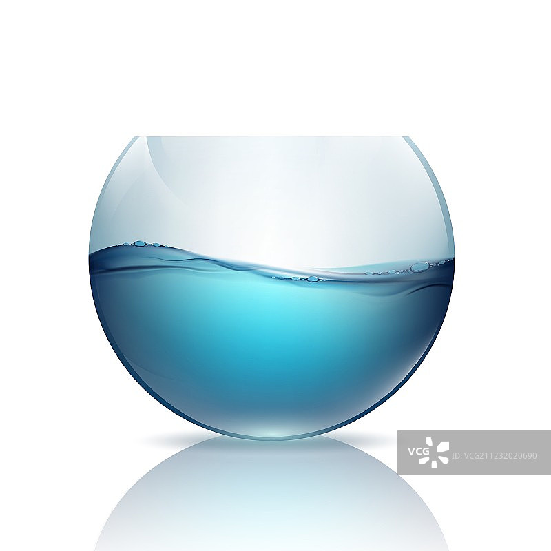 白色背景上的透明鱼缸图片素材