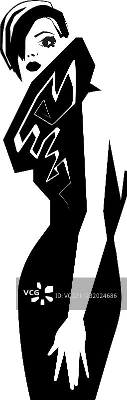 时装模特素描图片素材