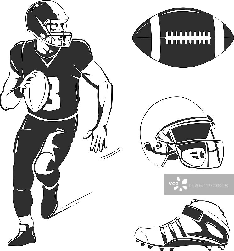 美式橄榄球标签元素图片素材