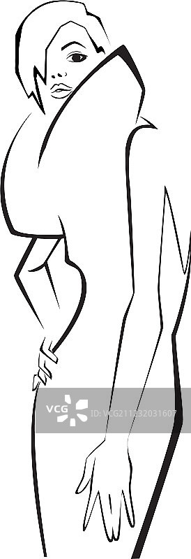 时装模特素描图片素材