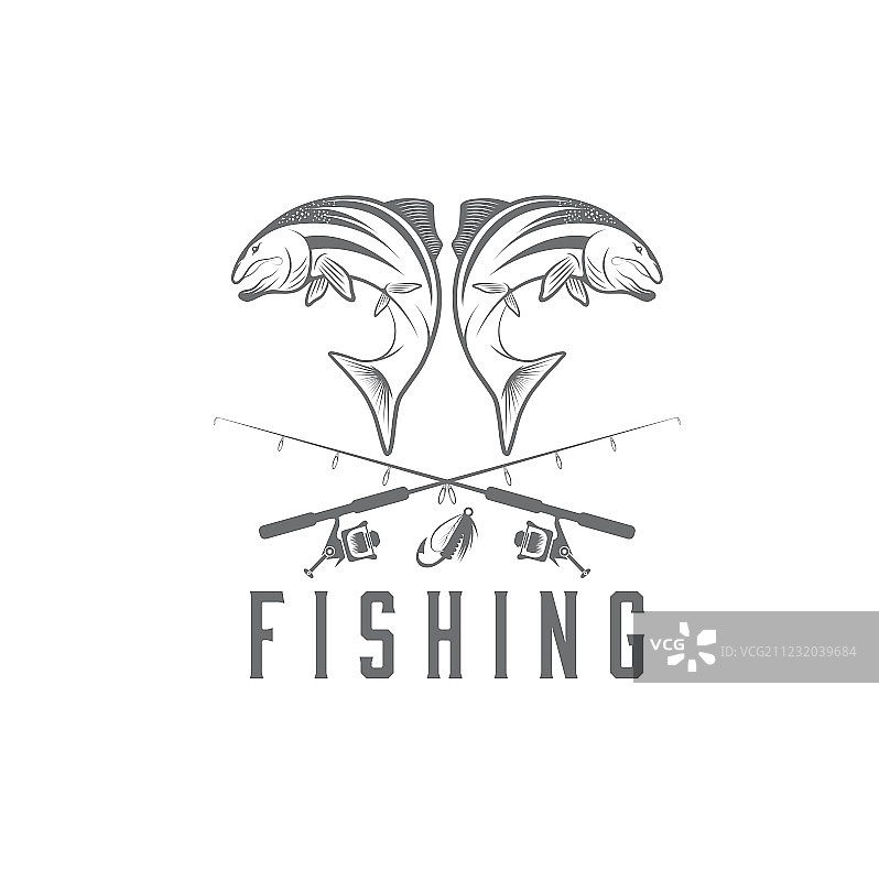 复古钓鱼设计模板图片素材