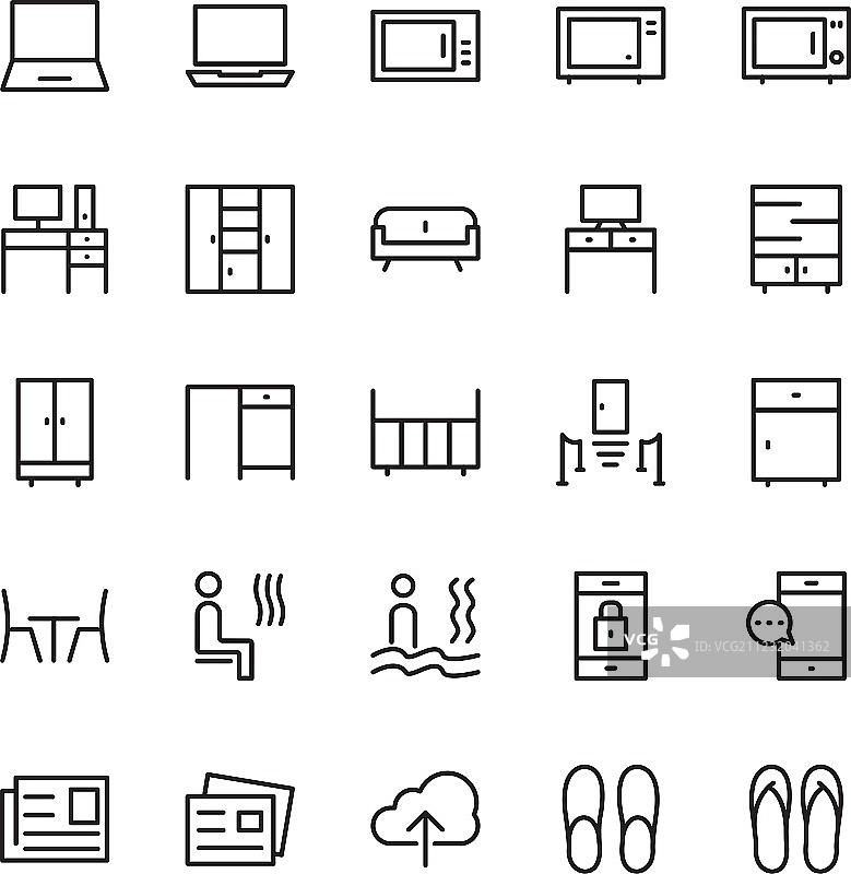 酒店轮廓图标7图片素材