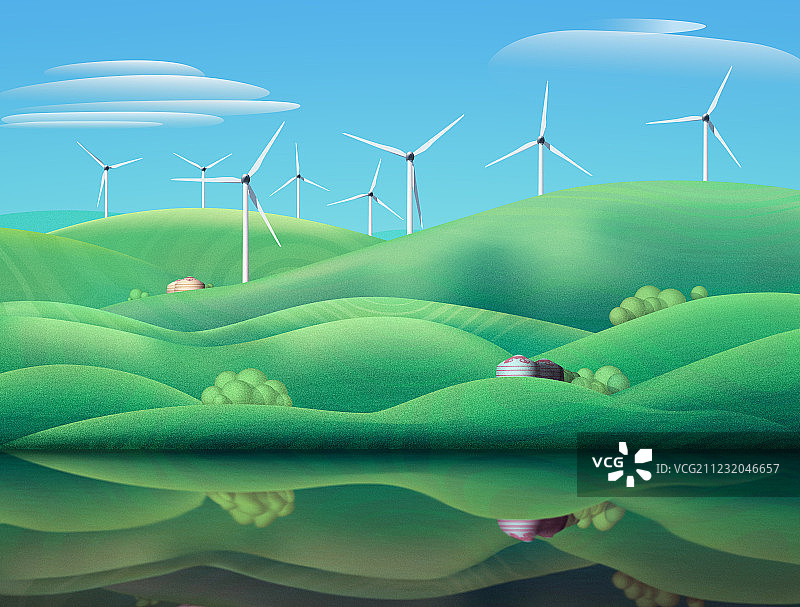 草原风电场图片素材