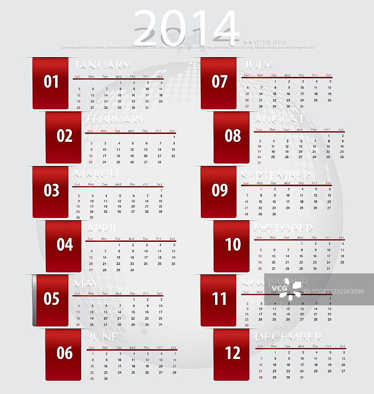 2014年简约日历图片素材